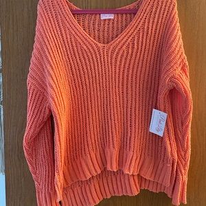Coral knit sweater